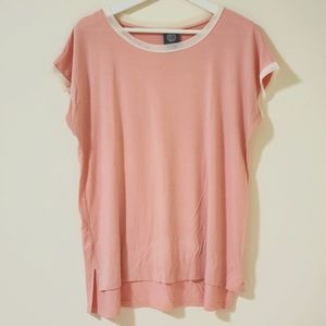 Bobeau - Mesh trim short sleeve tee